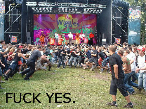 The Wiggles go hardcore.